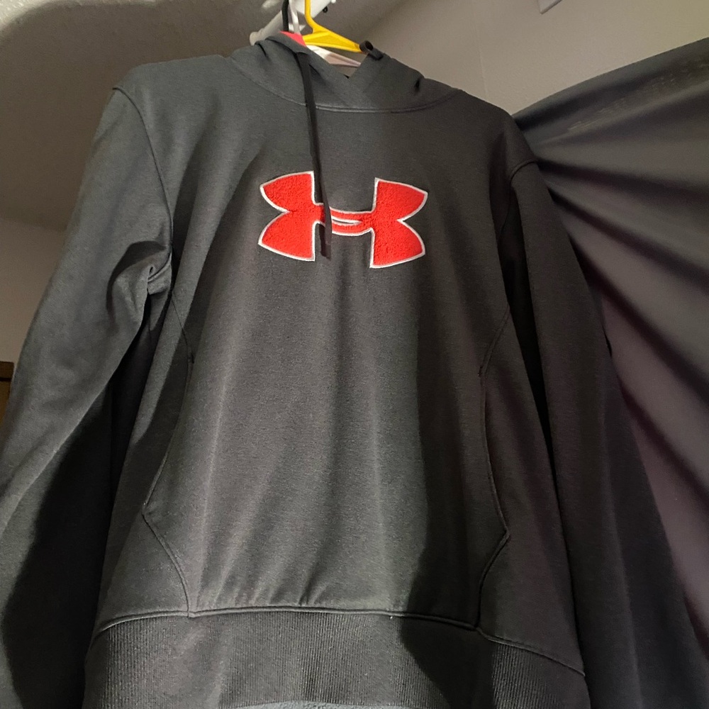 Under Armour Black Hoodie with Red Emblem
